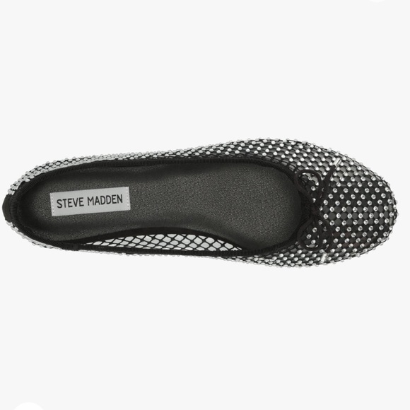 NWT Steve Madden black mesh ballet flat 8.5 with crystals NIB - Picture 3 of 4